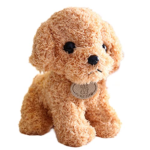 ZIEM Venta al por Mayor de simulación de Perro de Peluche de Juguete de Peluche muñeca Cachorro muñeca de Perro Lindo caniche para Enviar a los niños Regalo de Agarre TeddyDog-Beige 25cm