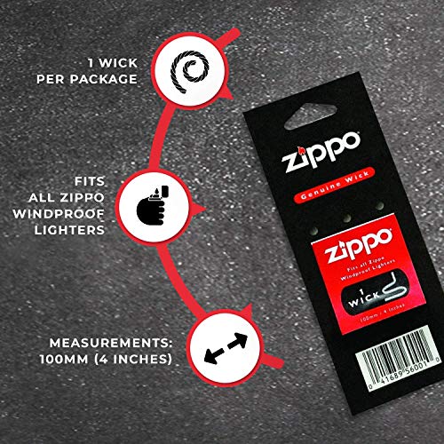 Zippo 1WK - Accessorio de reemplazo para encendedora (1 mecha de 100 mm)