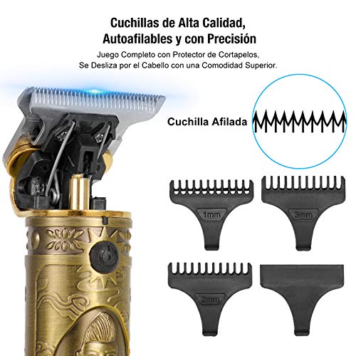 ZITFRI Máquina Cortapelo para Hombres Recortadora Eléctrica Maquina Cortar Pelo Profesional Impermeable Maquina Afeitar Barba de Precisión USB Carga Maquinilla de Afeitar Hombre Cortapelos Hombre