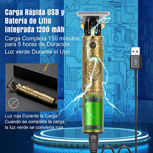 ZITFRI Máquina Cortapelo para Hombres Recortadora Eléctrica Maquina Cortar Pelo Profesional Impermeable Maquina Afeitar Barba de Precisión USB Carga Maquinilla de Afeitar Hombre Cortapelos Hombre