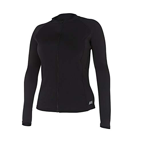 Zoggs Long Sleeve Full Zip Sun Top UPF 50+ Camiseta de natación, Mujer, Negro, EU/DE 36
