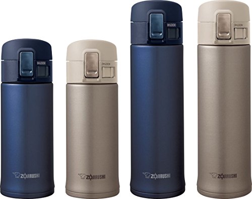 Zojirushi SM-KHE48 Taza de viaje de acero inoxidable, 480 ml, acero inoxidable, Azul, 6.7 x 6.7 x 23 cm