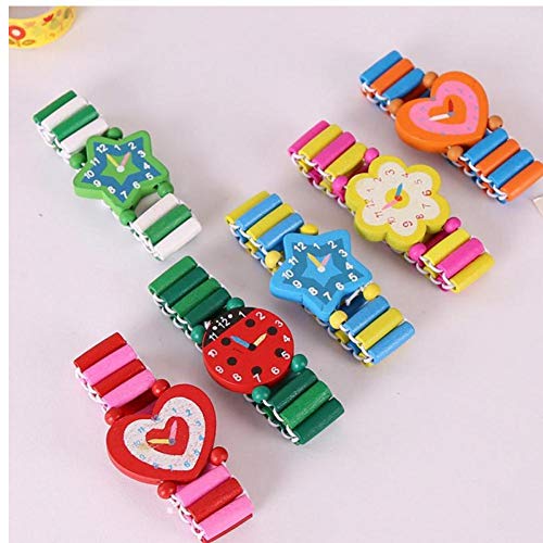 Zonster Chicas niños Pulseras de Madera Colorida del Regalo de cumpleaños Pulsera al por Mayor Niños elástico Reloj de Juguete del niño Pulseras