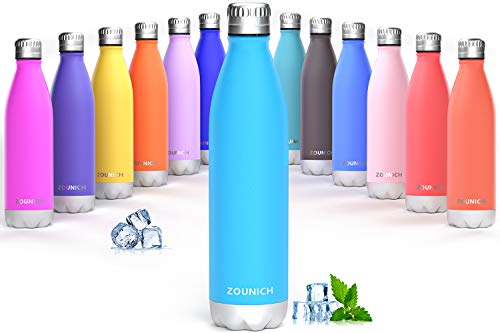 ZOUNICH Botella Agua Acero Inoxidable 350/500/650ml Aislamiento de Vacío de Doble Pared, Sin BPA Botella Termica Reutilizable para Niños, Deporte, Gimnasio