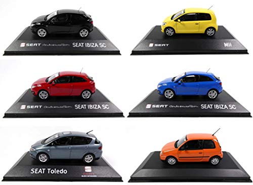 - Lote de 6 Coches 1/43 Compatible con Seat: Ibiza MII Arosa Toledo Livia (SE: 05 + 06 + 07 + 10 + 19 + 28)