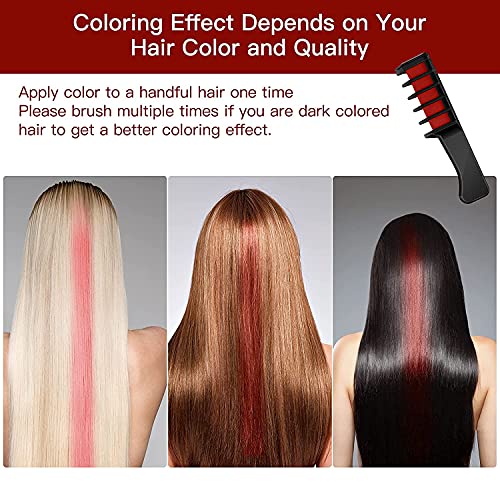 10 Piezas Peine de Tiza para el Pelo para Niñas y Niños, de Color Brillante Temporal para Regalos de Edad 5+ Lavable Tinte para el Pelo para Cumpleaños Cosplay Fiesta(Rojo + Verde)