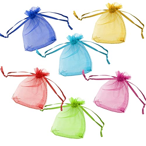 100 Piezas Bolsas de Organza de Regalo para Favores, Bolsitas de Tela para Regalos, Bolsitas para Regalos con Cordón para Boda Fiesta Navidad Bautizo (color, 7*9cm)