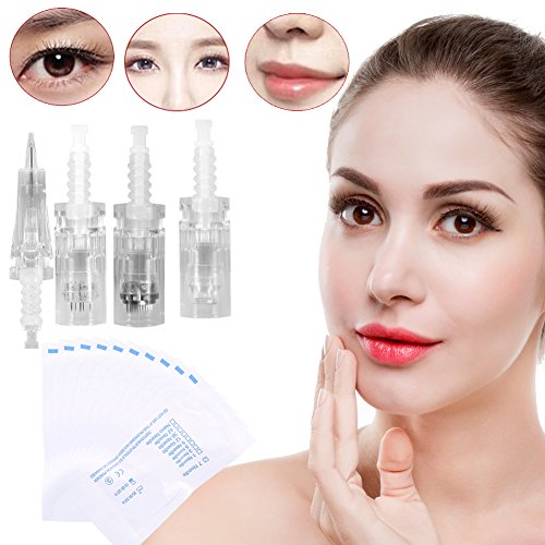 10pcs Agujas de Microblading Tatuaje de Cejas, Microblading Needles de Acero Inoxidable Consejos Agujas, Tatuaje de Cejas Cartucho Desechables Conjunto de Agujas (Aguja de nano silicona)