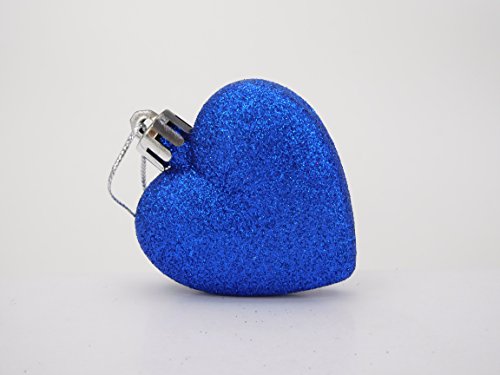 16 x 60 mm Azul Real del corazón del Brillo en Forma de árbol de Navidad de Las chucherías