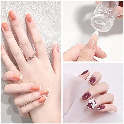 2 Pcs Estampado UñAs Silicona Transparente Raspador, Estampado De Gelatina Silicona Suave DecoracióN UñAs, Plantilla Transparente Sellar UñAs, Herramientas Manicura Hacer UñAs Francesas RáPidamente