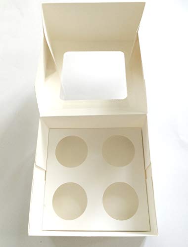 25 Stk Cupcake Muffin Box 4 – Caja Regalo Caja de cartón del Paquete Incluye compresa