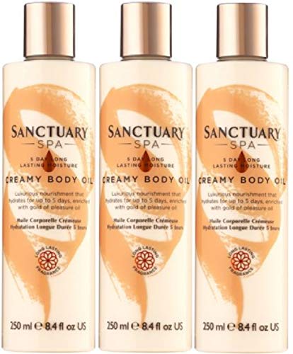 (3 unidades) Sanctuary Spa de larga duración hidratación 5 días cremoso aceite corporal cremoso x 250 ml