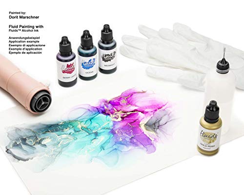 30ml Fluids Alcohol Ink BLUE OCEAN, Tinta al alcohol para Fluid Art y Resin Art, azul