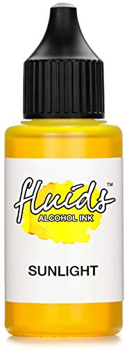 30ml Fluids Alcohol Ink SUNLIGHT, Tinta al alcohol para Fluid Art y Resin Art, amarillo