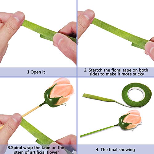 5 rollos de cintas florales, adhesivos de flores maxin para hacer flores de envoltura de tallos de ramo y decoraciones de proyectos de artesanía de floristería