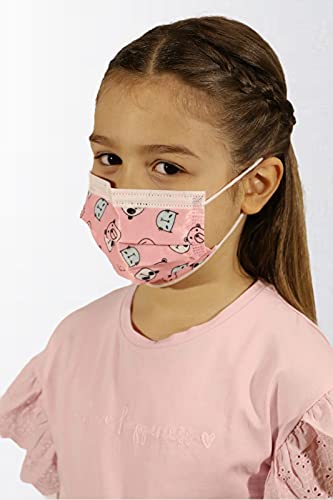 50 Mascarillas Quirúrgicas Homologadas para Niños, Certificado CE, Alta Eficiencia de Filtración BFE≥95, Mascarillas Infantiles Desechables Faciales de 3 Capas con Elásticos - [50 Piezas]