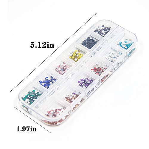 5500 Piezas (5 Cajas) Nail Art Rhinestone Diamantes Piedras Glitter Rhinestone De Arte De Uñas Gemas 3D Irregular Metal Pernos de Tamaños Mezclados, Varias Colors