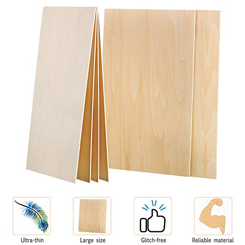 6 Piezas de Hojas de Madera de Balsa de 300 x 200 x 1,5 mm Hojas Finas de Madera de Tilo Tablero de Madera Contrachapada Hobby para DIY Artesanía Mini Modelo de Avión Casa Barco de Madera