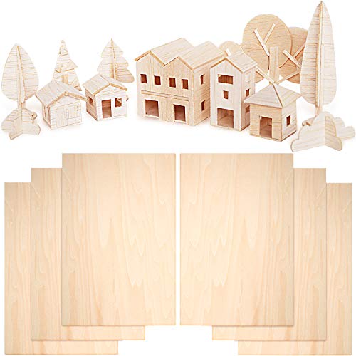 6 Piezas de Hojas de Madera de Balsa de 300 x 200 x 1,5 mm Hojas Finas de Madera de Tilo Tablero de Madera Contrachapada Hobby para DIY Artesanía Mini Modelo de Avión Casa Barco de Madera