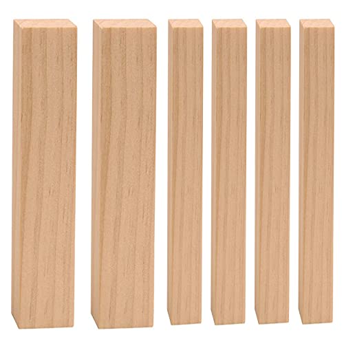 6 Piezas Madera de Tilo para Tallado, Grandes Bloques de Madera Tallada, Bloques de Madera Blanda de Primera Calidad para Principiantes y Profesionales de Tallado (4*15x2.5x2.5cm, 2*15x5x5cm)