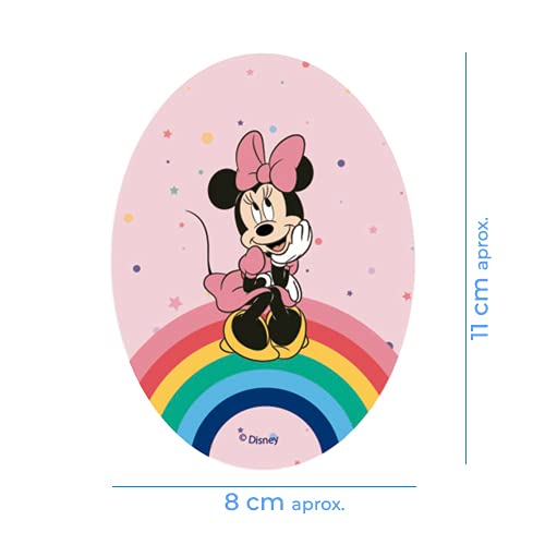 8 parches rodillera infantil con Dibujos Disney para planchar en la ropa. Aplicaciones termoadhesivas para reparar y decorar pantalones, chaquetas, jerseys, mochilas (Mickey arco iris)