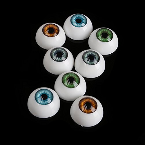 8pcs 16mm DIY Doll Eyes Half Round Eyeball Reemplazar para Reborn Baby Bear Doll