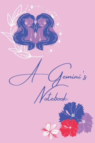 A Gemini's Notebook: Chic Bohemian Colorful Floral Gemini Notebook,120 Lined Page, 12.52 x 9.25 Paperback, Gemini Journal For Woman