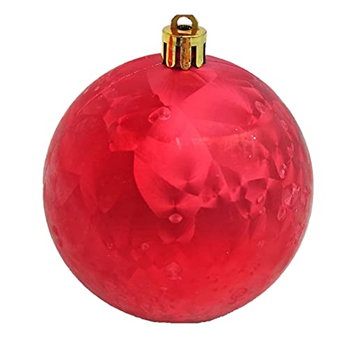 Acan Pack de 4 Bolas de Navidad Rojas, diámetro 8 cm, con cordón Dorado para Colgar en el árbol o Abeto navideño, Adornos Festivos Colgantes, decoración de Navidad