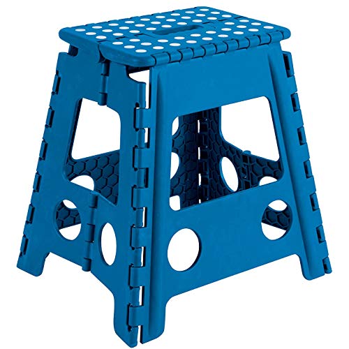 Acan Taburete Plegable PVC Infantil Multiuso MAX 150 kg (Azul, 29 x 22 x 39 cm)