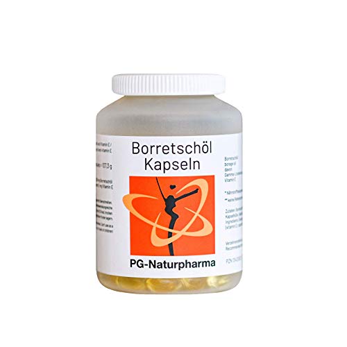 Aceite de borraja - 150 cápsulas con 500 mg de aceite de borraja - con ácidos grasos omega-6, ácido gamma-linolénico y vitamina E - (suministro de 2 meses)