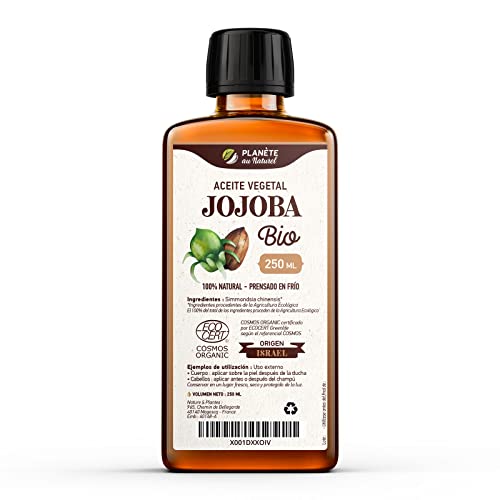 Aceite Vegetal de Jojoba Orgánico - 250 ml - 100% Puro, Natural y Prensado en Frío