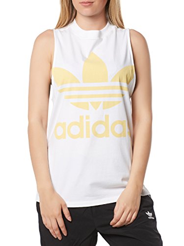 adidas Trefoil Tank Camiseta, Mujer, Blanco (Blanco/Arena), 30