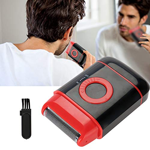 Afeitadora Eléctrica Para Hombres, Afeitadora Eléctrica Profesional de Láminas de Litio Y Titanio, Afeitadora Facial En Seco, Húmedo, Impermeable, Afeitadora Facial Portátil (rojo)