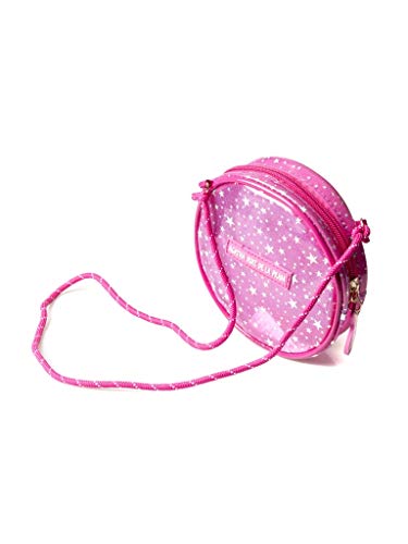 Agatha Ruiz de la Prada Bandolera Bolso Redondo Infantil Glitter rosa con corazón