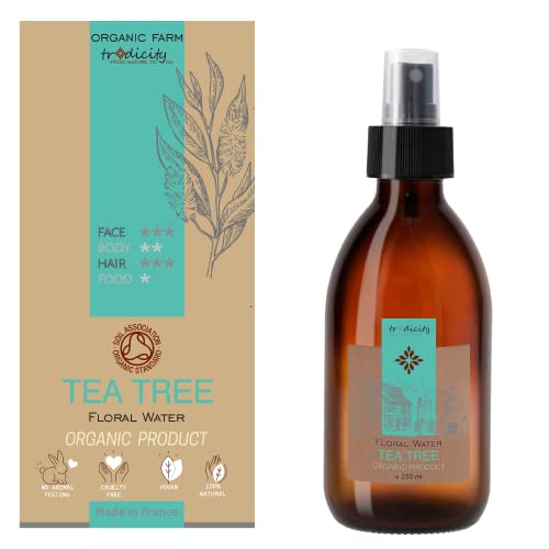 Agua Floral de Árbol del Té Bio - Hidrolato Arbol del Té Ecologico - Reduce el Acné, Tonico Facial Piel Grasa y Mixta, Tonico Limpiador, Limpieza del Hogar · Tea Tree - 250 ml