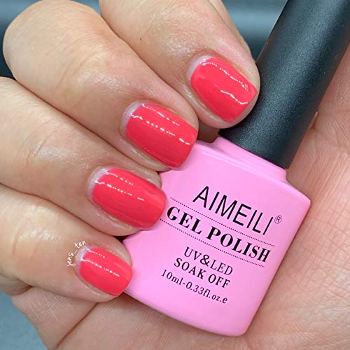 AIMEILI Esmaltes Semipermanentes de Uñas en Gel UV LED Soak Off, Esmaltes de Uñas - Tropix Tropical Punch (001) 10ml