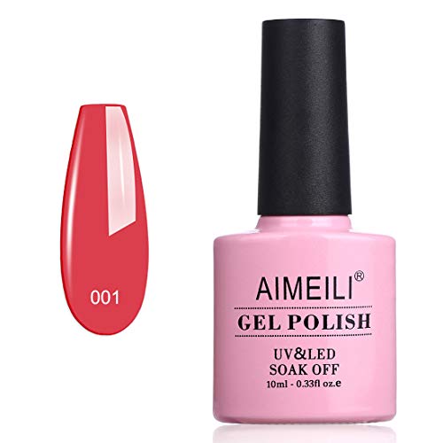 AIMEILI Esmaltes Semipermanentes de Uñas en Gel UV LED Soak Off, Esmaltes de Uñas - Tropix Tropical Punch (001) 10ml