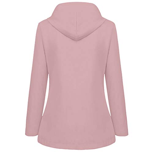 ALISIAM Mujer Abrigo Color sólido Chaqueta de Engrosamiento de Felpa Al Aire Libre Talla Grande Impermeable con Capucha Tops a Prueba de Viento Manga Larga Cordón Outwear