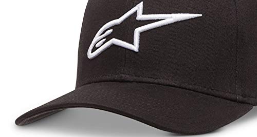 Alpinestar Ageless Hat Gorra Flexfit Visera Curva Logo Bordado 3D, Hombre, Black/White, S/M