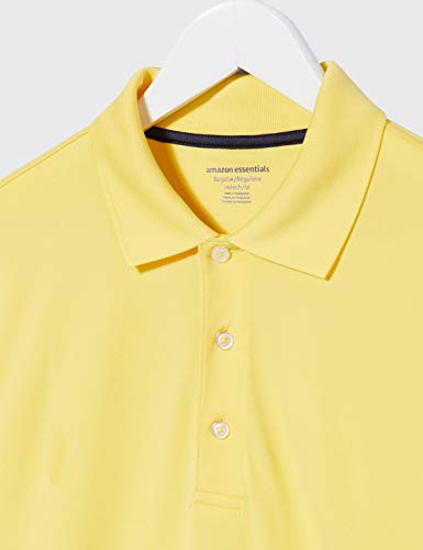 Amazon Essentials Polo de Golf de Secado Rápido de Ajuste Normal Hombre, Amarillo, XS