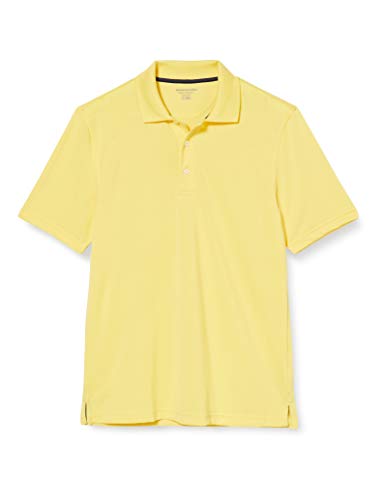 Amazon Essentials Polo de Golf de Secado Rápido de Ajuste Normal Hombre, Amarillo, XS