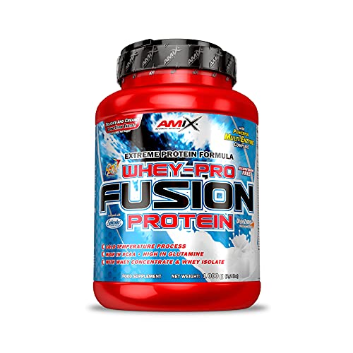 AMIX, Proteína Whey, Pure Fusión, Concentrado de Suero Ultra Filtrado, Sabor Vainilla, Proteínas para Aumentar Masa Muscula, Proteína Isolada con Splenda, Contiene L-glutamina , 1 Kg