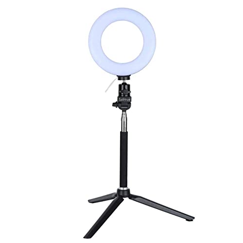 Anillo de luz led de vídeo, 15,24 cm, luz de relleno led regulable, con soporte, para grabación de vídeo en directo, maquillaje, iluminación de fotos