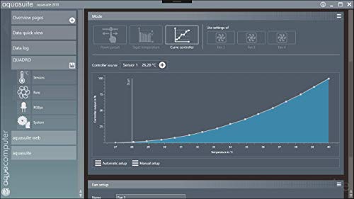 Aqua Computer Quadro - Control de Ventilador para Ventilador PWM con Conector para Ambiente/iluminación de Fondo