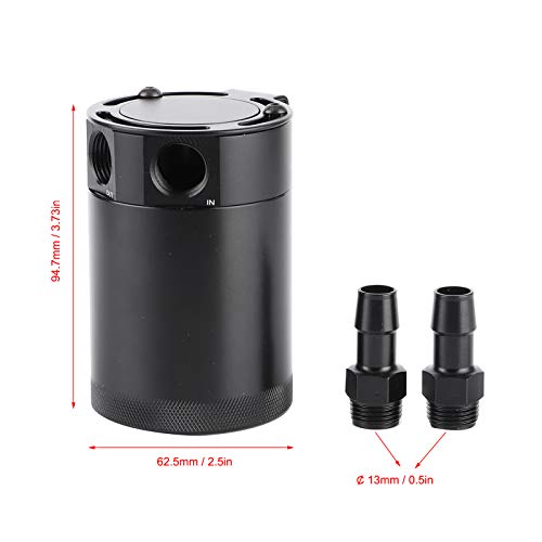 Aramox Oil Catch Can, accesorios universales para tanque de almacenamiento con deflector de aleación de aluminio de 500 ml para tanque de recolección de aceite de 2 puertos