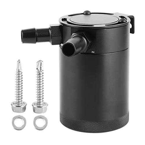 Aramox Oil Catch Can, accesorios universales para tanque de almacenamiento con deflector de aleación de aluminio de 500 ml para tanque de recolección de aceite de 2 puertos