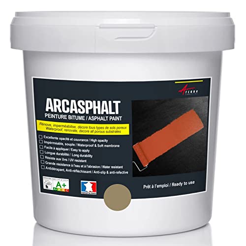 Arcaphalt - Pintura asfalto asfalto macadam para suelo exterior de hormigón revestido, renovación de decoración, color marrón claro, 15 kg hasta 30 m2 para 2 capas – Arcane Industries