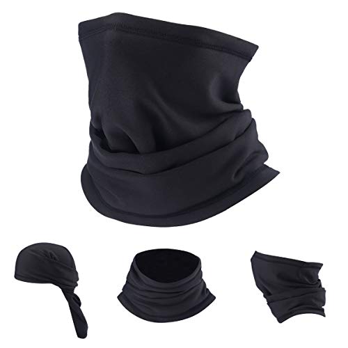 Arcweg Braga Cuello Moto Calentador de Cuello Deporte Calentador Pasamontañas Polar Multifuncional Máscara de Esquí Gorro Invierno Hombre Ciclismo Correr Aire Libre Negro