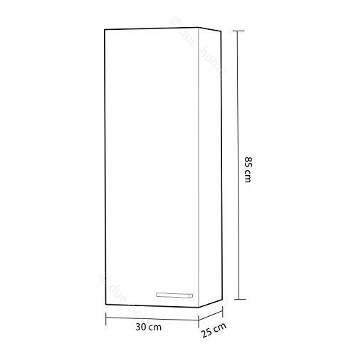 ARKITMOBEL Columna de Baño Suspendido 1 Puerta, Mueble Lavabo, Modelo Koncept, Acabado en Color Blanco Brillo Medidas: 30 cm (Ancho) x 85 cm (Alto) x 25 cm (Fondo)