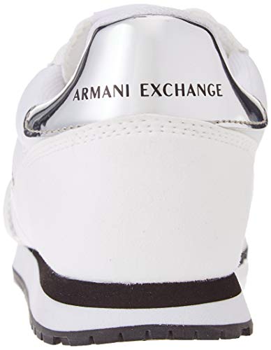 Armani Exchange Rio Retro Running, Sneaker Mujer, White+Silver, 39 EU